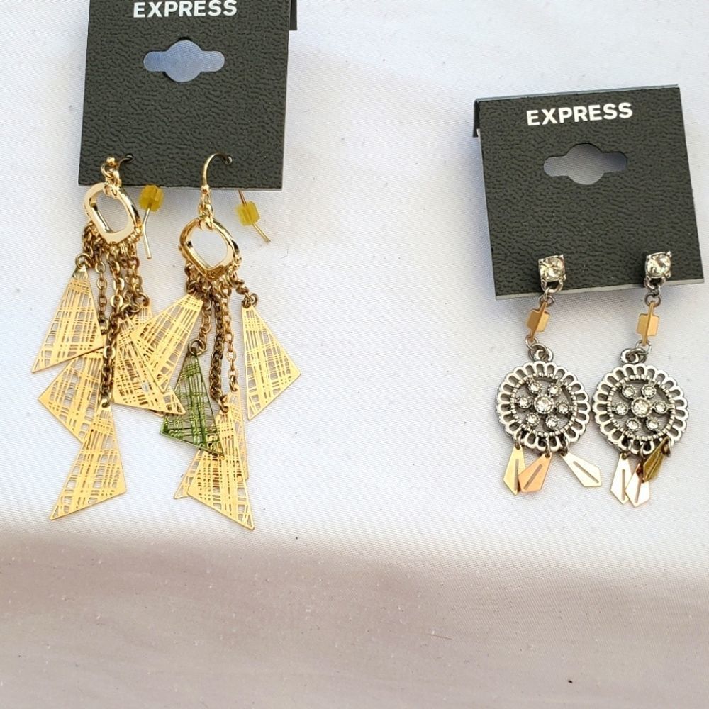 Express earrings 2 pair new in bag with tags.
